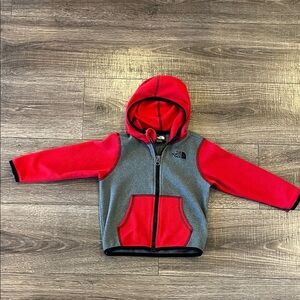 The North Face Fleece Jacket 18-24 Months Grey and Red Coat Boys Girls